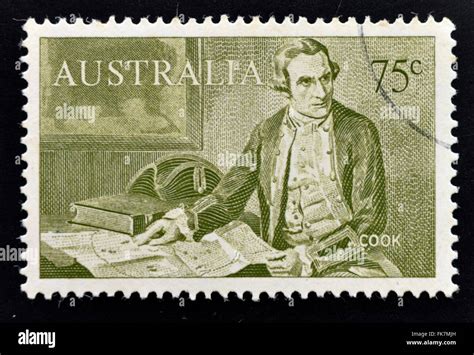 Australia Circa A Stamp Printed In Australia Shows Captain