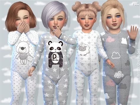 The Sims Resource Toddler Winter Onesie Set