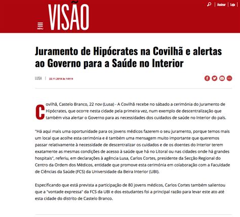 Juramento de Hipócrates na Covilhã e alertas ao Governo para a Saúde no