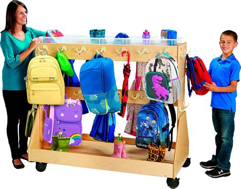 Rolling Backpack Cart And Classroom Cubbies For Daycare