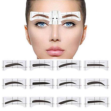 EBANKU 96Pcs Eyebrow Stencil 48 Pairs Eyebrows Shape Stickers Shaping