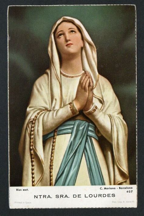 Holy Card Antique De La Virgin De Lourdes Estampa Santino Andachtsbild