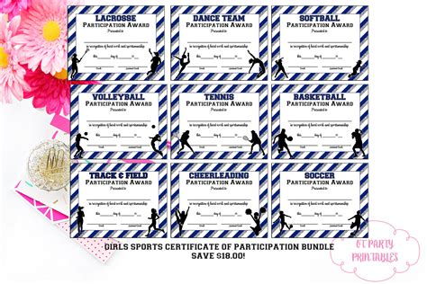 INSTANT DOWNLOAD Sports participation Award Multi Sport | Etsy