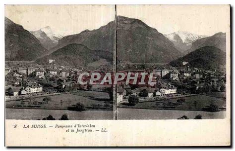 Carte Stereoscopique La Suisse Panorama D Interlaken Et La Jungfrau