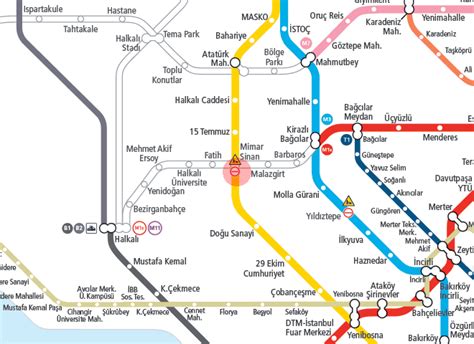 Mimar Sinan Station Map Istanbul Metro