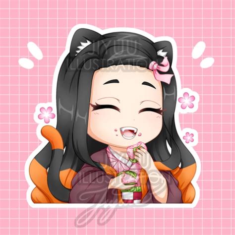 Nezuko Closed Sakura Mochi Sticker Jiyuu Illustration