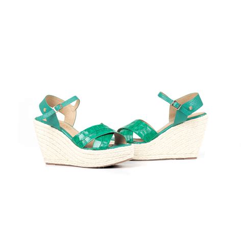 Plataforma En Cuero Ref Z Verde Esmeralda Dfv Leather Shoes