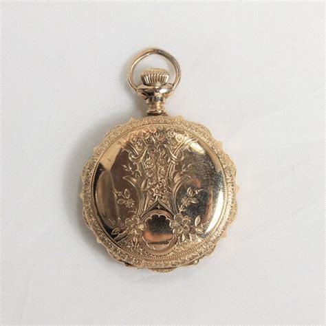 Vintage Elgin 14k Yellow Gold Ladies Hunting Case Pocket Watch Etsy