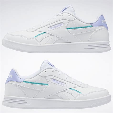 Reebok Court Advance Vegan Shoes In Cloud White Lilac Glow Classic Teal Reebok Official Uk