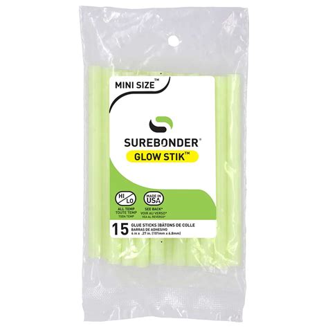Surebonder Mini Size Glow In The Dark Hot Glue Sticks 15 Pack Walmart