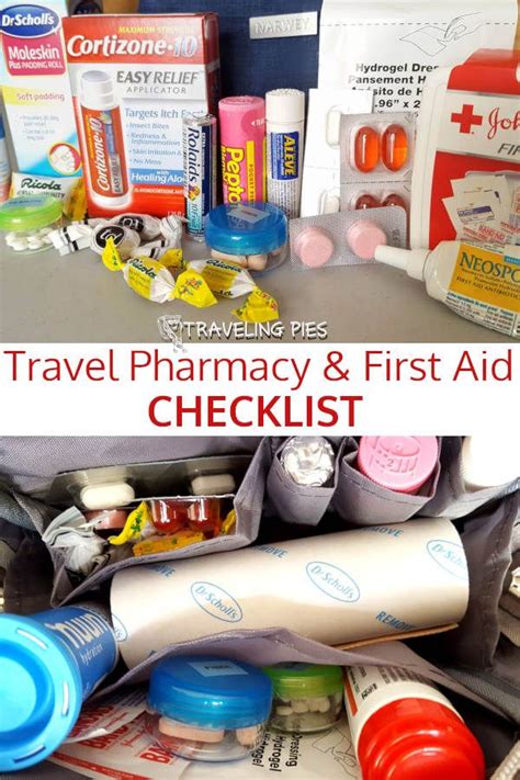 Travel Pharmacy And First Aid Checklist Travel Medicine Kit First Aid Kit Travel Diy First Aid Kit