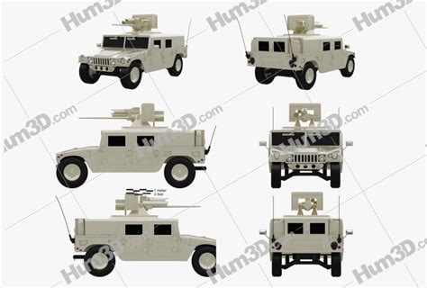 Hummer M242 Bushmaster 2011 Blueprint Template 3DModels Org