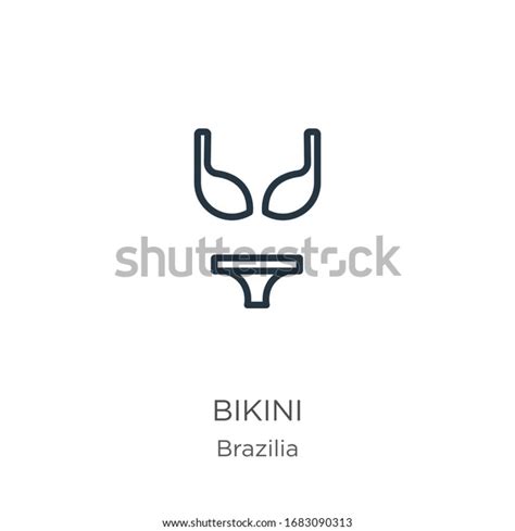 Bikini Icon Thin Linear Bikini Outline Stock Vector Royalty Free Shutterstock