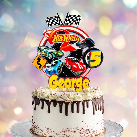 Hotwheels Cake Topper Hot Wheels Birthday Hotwheels Decor Personalized Hotwheels Cake