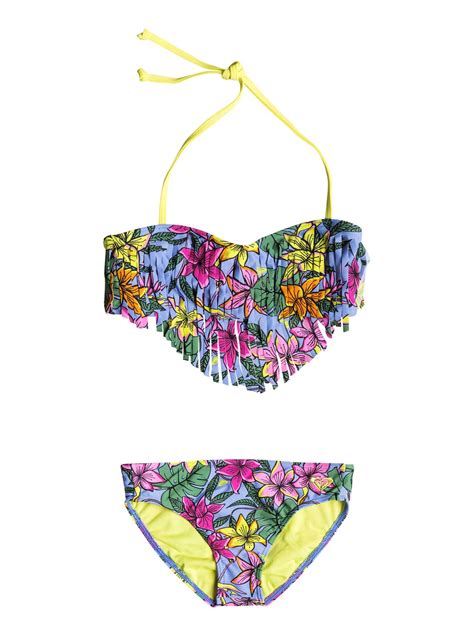 Girl S Hot Tropics Fringe Bikini Set Rrf Roxy