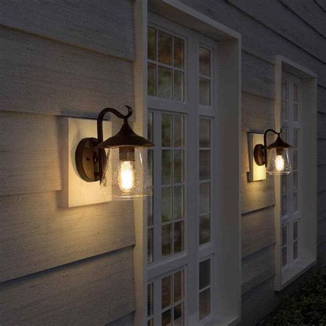 Lnc Modern Frosted Black Porch Outdoor Wall Sconce Light Exterior