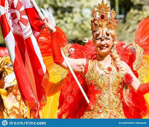 Beautiful Young Carnival Queen In The Yearly Carnival In Hammarkullen Sweden Editorial Stock