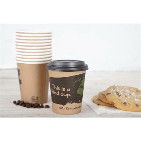 CU980 SW08PLA01 Fiesta Compostable Coffee Cups Single Wall 8oz