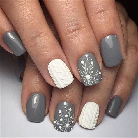 Snowflake Square Winter Nails Ideas Try In Christmas Nail