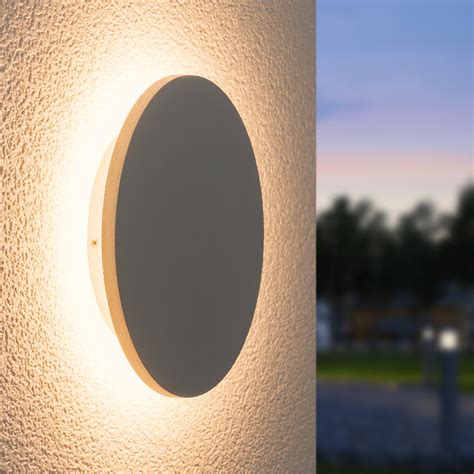 HOFTRONIC Casper XL LED Wandlamp buiten Ø 180mm Grijs Rond 9