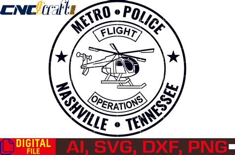 Nashville Tennessee Metro Police Flight Operations Badge Vector File F