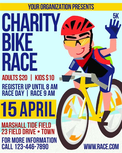 Charity Bike Race Fundraiser Flyer Editable Event Flyer Etsy