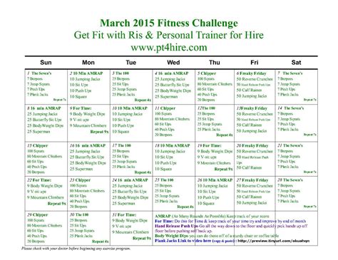 March Fitness Challenge March Fitness Challenge, Workout Challenge ...