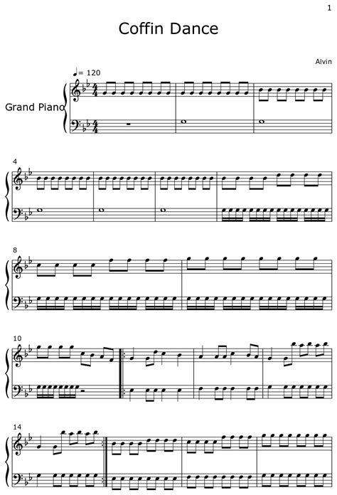 Coffin Dance - Sheet music for Piano