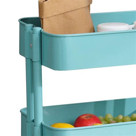 3 Tier Kitchen Storage Trolleys Removable Storage Tower Rack Bathroom