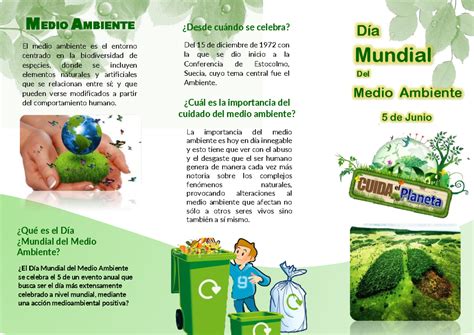 Triptico Del Medio Ambiente MEDIO AMBIENTE El Medio Ambiente Es El