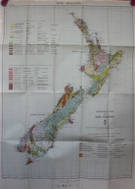 Geological Map Of New Zealand And Cross Sections To Accompany