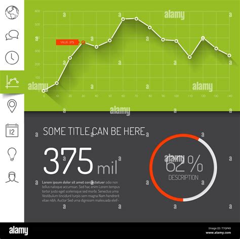 Simple Infographic Dashboard Template With Flat Design Graphs And