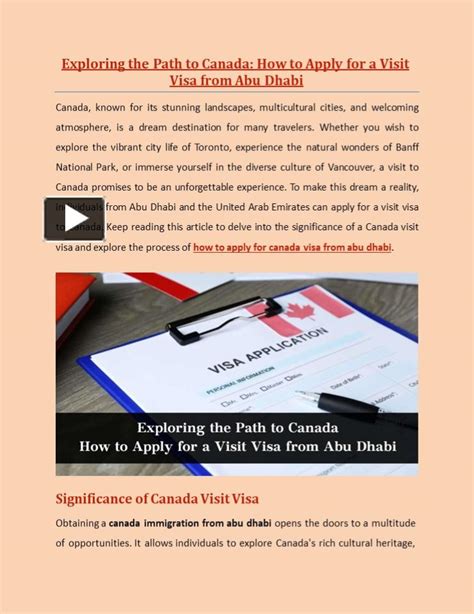 PPT Exploring The Path To Canada How To Apply For A Visit Visa From