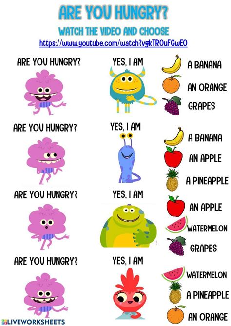 Are You Hungry Worksheet Live Worksheets