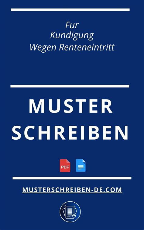 Musterschreiben Für Kündigung Wegen Renteneintritt