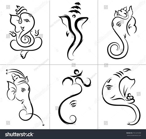 Ganesha The Lord Of Wisdom, Various Design Collection Vector ...