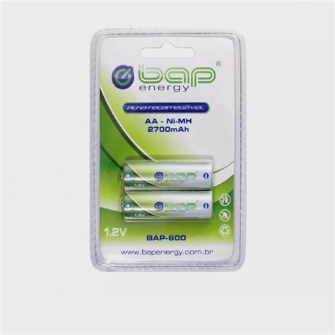 Pilha bap recarregável aa 2700 mAh 1 2V c 2 BAP600 em Promoção