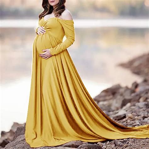 Maternity Elegant V Neck Pure Color Dress