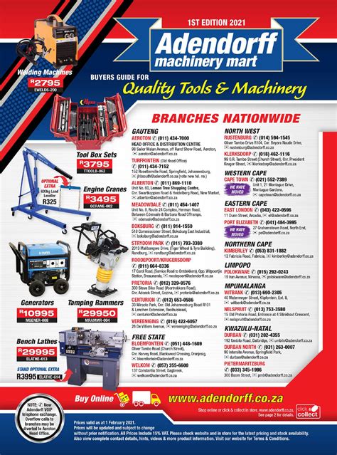 Adendorff Machinery Mart Catalogue Page