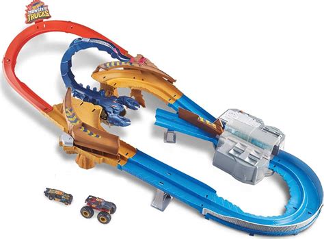 Hot Wheels Monster Trucks Scorpion Sting Raceway Track Set With 1 Toy