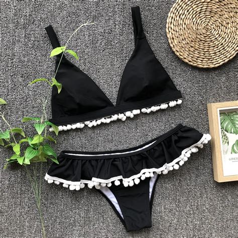 Oem Swimwear Top Quality Two Piece Set Solid Color Extreme Sexy Bikini For Mature Woman