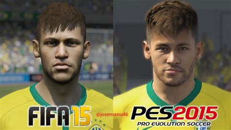 Fifa Vs Pes Brasil National Team Face Comparison Youtube