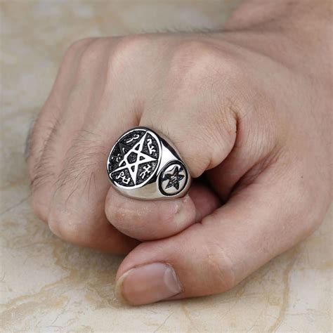 Mens Pentagram Ringsstainless Steel Rings For Men Etsy