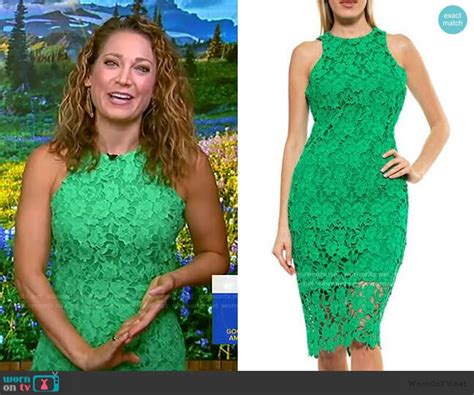 Wornontv Ginger’s Green Sleeveless Lace Dress On Good Morning America Ginger Zee Clothes