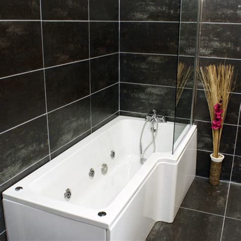 1700 X 700mm Double Ended Square Bath With Whirlpool Spa Jets Tecaz