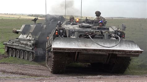 Armoured Recovery Vehicles Towing Heavy Machinery Youtube