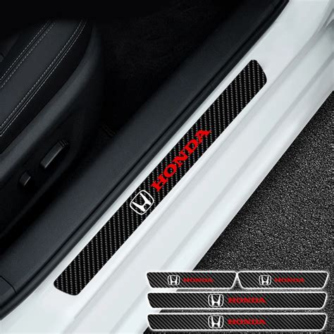 Car Styling Pcs Carbon Fiber Door Sill Carbon Fiber Sticker Decals For