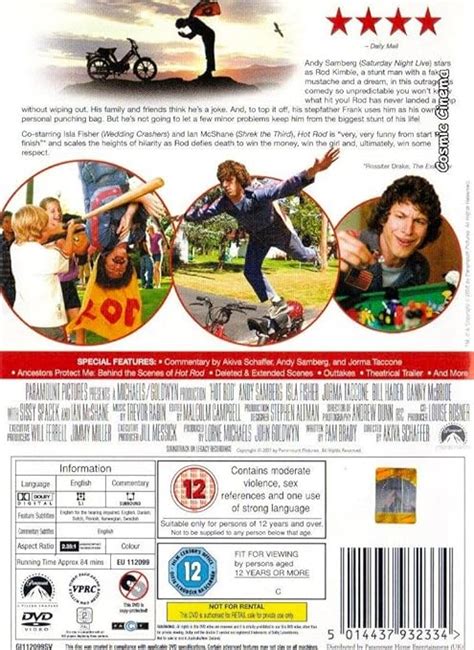 Hot Rod DVD Amazon Co Uk Andy Samberg Jorma Taccone Bill Hader Ian McShane Sissy Spacek