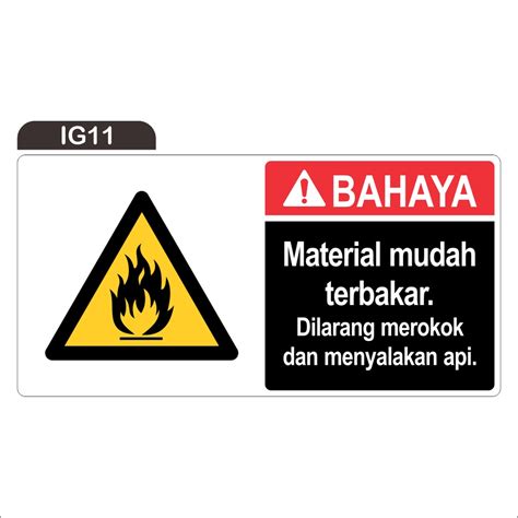 Jual RAMBU BAHAYA MATERIAL MUDAH TERBAKAR STICKER ONLY Shopee Indonesia