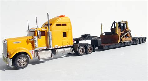 Kenworth W900l Truck Tractor And Lowboy Trailer With Caterpillar Dozer